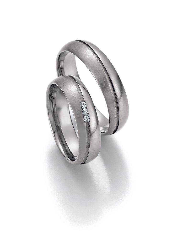 Hochzeitsring Titan mit Diamant inkl. Garantie und Gravur 77-20150