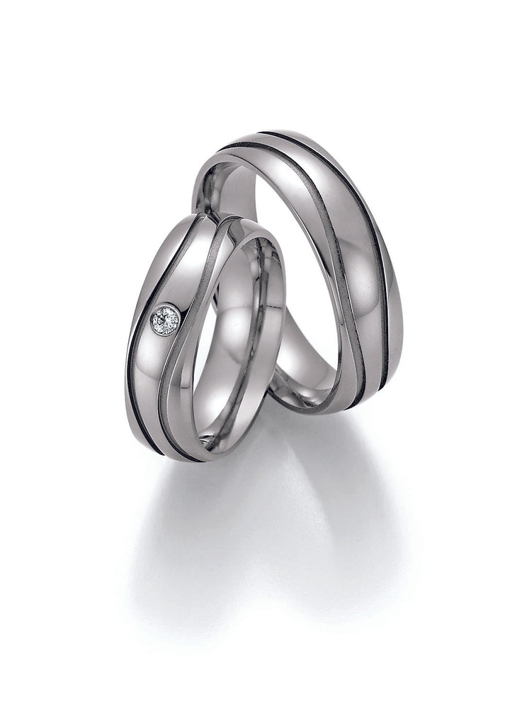 Hochzeitsring Titan mit Diamant ink. Garantie und Gravur 77-20130