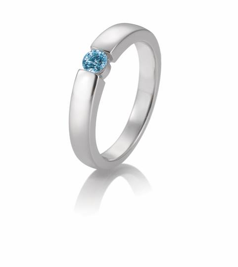 Verlobungsringe  Ocean Sky aus Weißgold mit Blauen Diamant | B-VR-036