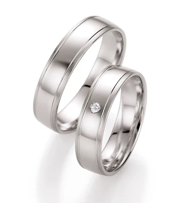 Ring mit Diamant / 950 Palladium
