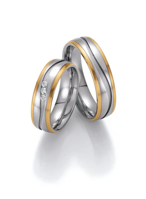 Ring ohne Steinbesatz / Weißgold/Gelbgod 750