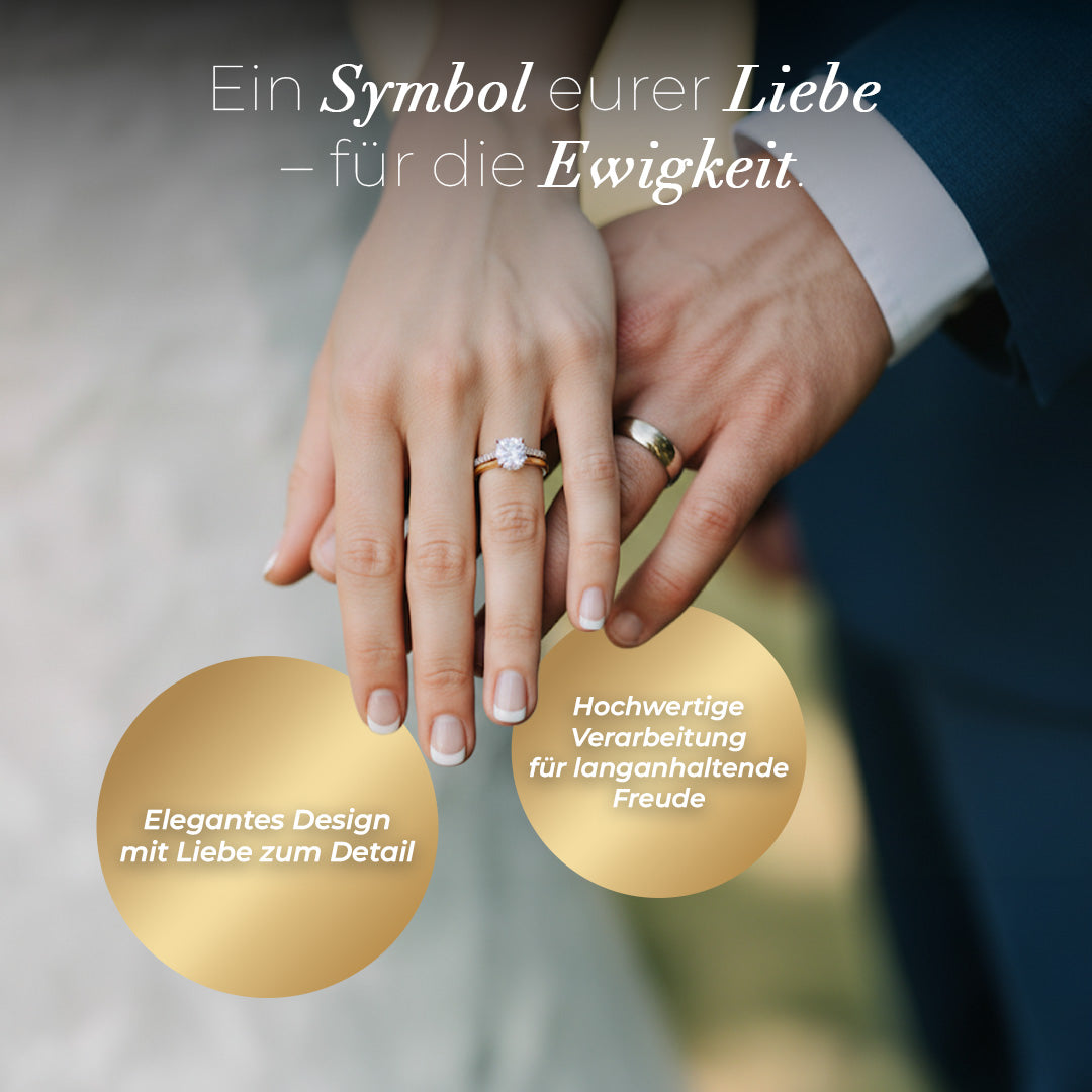 Ehe - Partnerringe aus Titan und Carbon mit Diamant ink. Gravur | Modell AB 3936