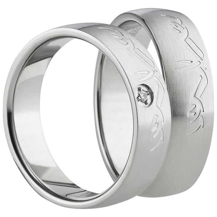 Titan Partnerringe mit Zirkonia – TitanLeaf | Modell AB 1576