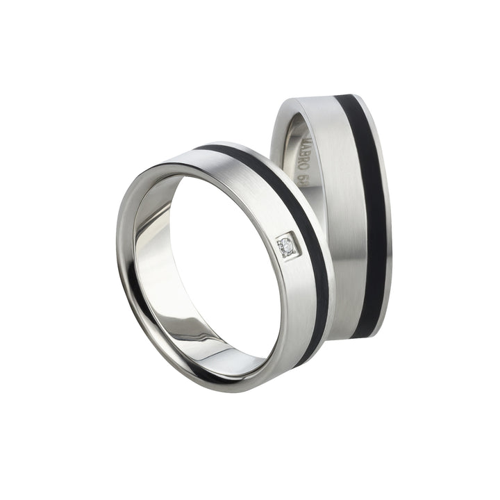 Partnerringe Titan – TitanShadow 6 mit Zirkonia | Modell AB1580