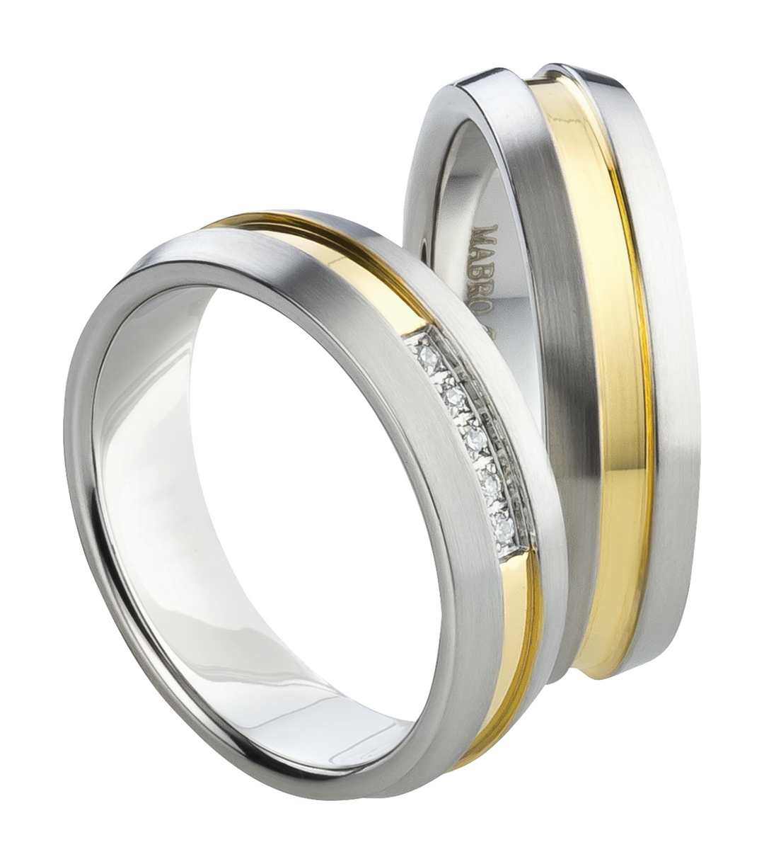 Eheringe & Partnerringe „AUREVE“ aus Titan mit Zirkonia  inkl. Gravur | AB 1588