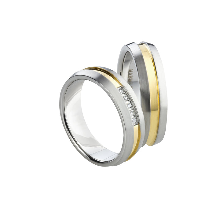 Eheringe & Partnerringe „AUREVE“ aus Titan mit Zirkonia  inkl. Gravur | AB 1588