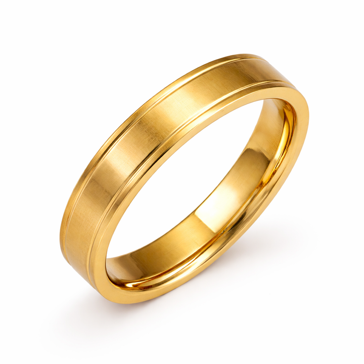 Eheringe & Partnerringe „AURONIX“ aus Edelstahl 316L mit hochwertiger PVD-Goldbeschichtung | AB 1872