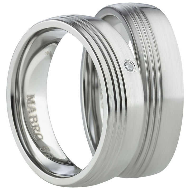 Angebot Eheringe & Partnerringe „CIRONA“ aus Edelstahl 316L mit Zirkonia  inkl. Gravur | AB 2000