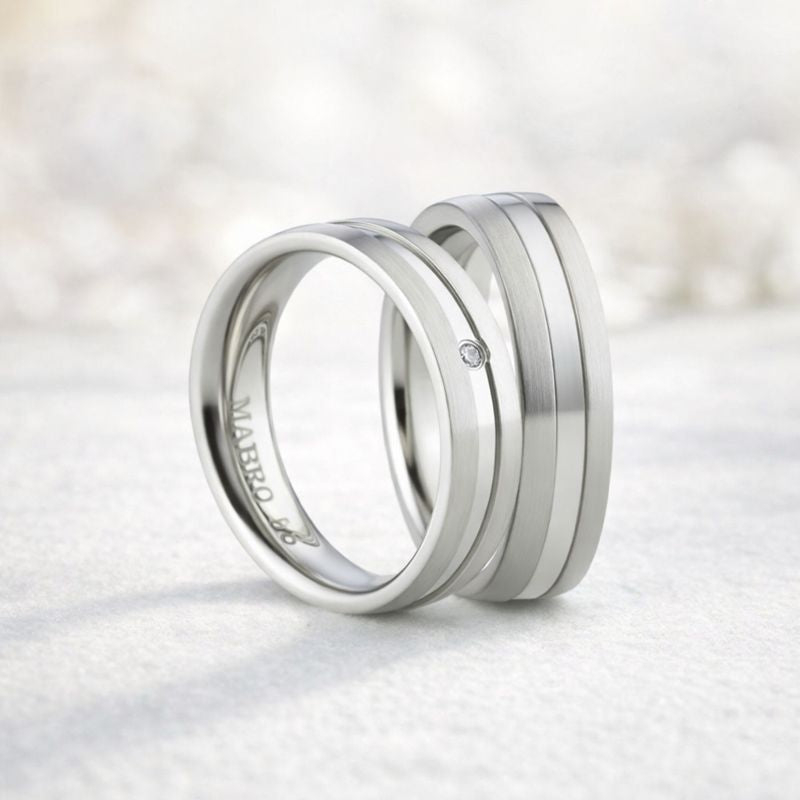 Angebot Eheringe & Partnerringe „SILVARA“ aus Edelstahl 316L mit Zirkonia  inkl. Gravur | AB 2002