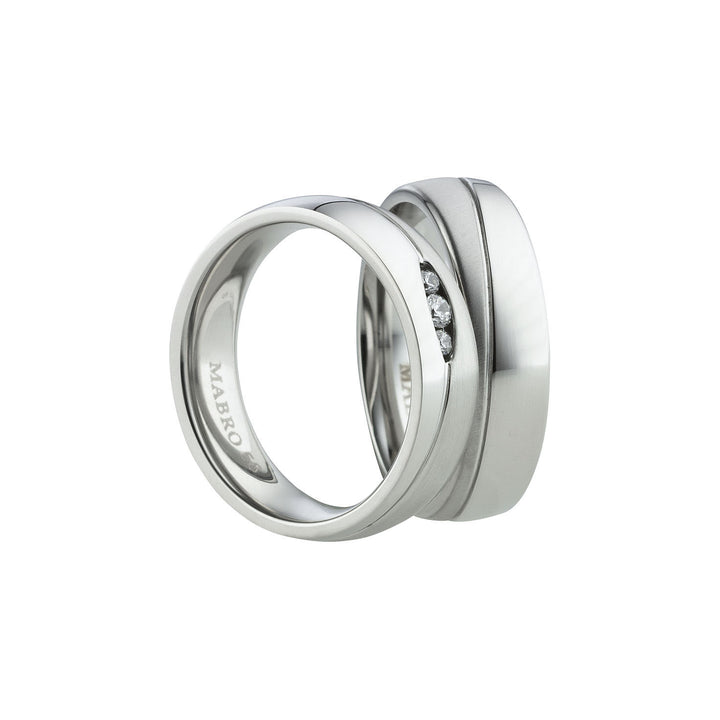 Angebot Eheringe & Partnerringe  aus Edelstahl 316L mit Zirkonia  inkl. Gravur | AB 2012