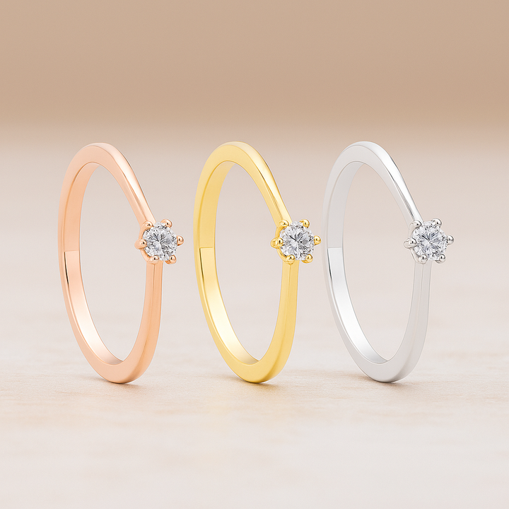 Verlobungsringe aus Edelstahl mit Zirkonia | AB 3434