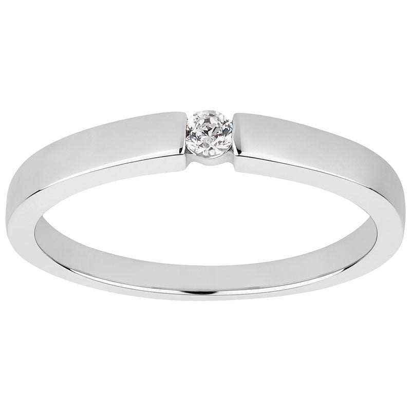 Verlobungsringe aus Edelstahl mit Zirkonia | AB 3454