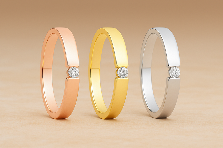 Verlobungsringe aus Edelstahl mit Zirkonia | AB 3454