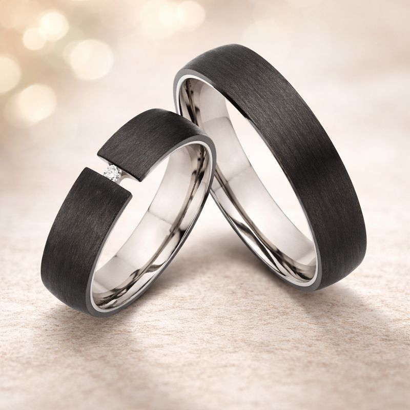 Eheringe & Partnerringe aus Titan & Carbon mit Diamant – CarbonTitan One | AB3938