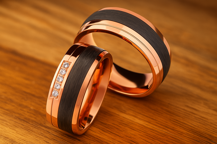 Partnerringe Titan & Carbon Roségold – CarbonRose Prime | AB3950