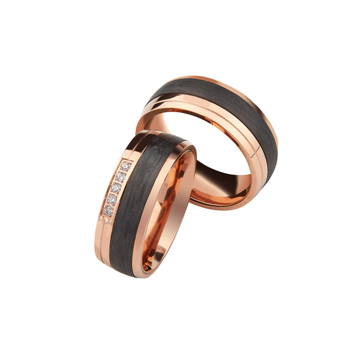 Partnerringe Titan & Carbon Roségold – CarbonRose Prime | AB3950