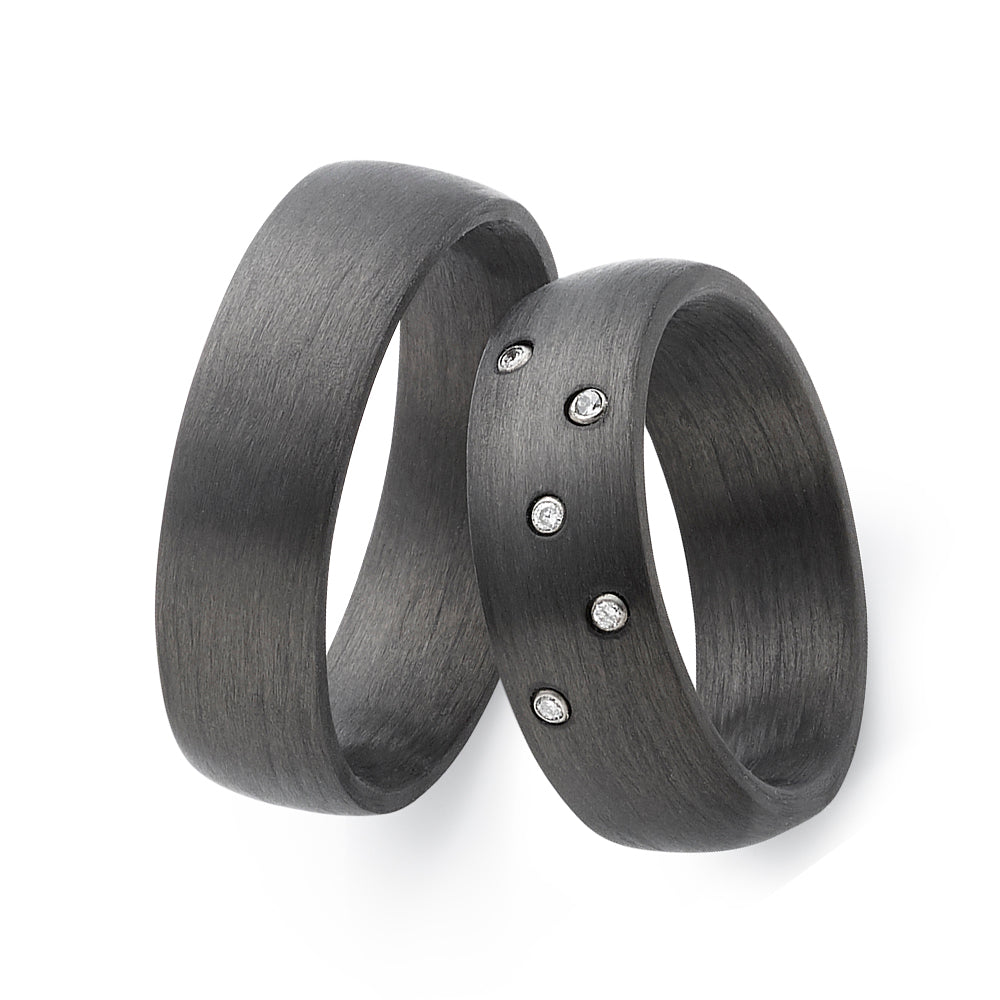Partnerringe Carbon – CarbonLux Five mit Diamanten | AB4284