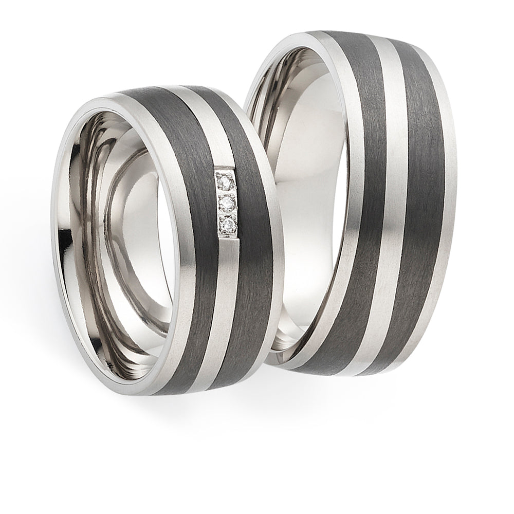 Partnerringe Titan & Carbon – Diamant - CarbonTitan StrongLine | AB4290