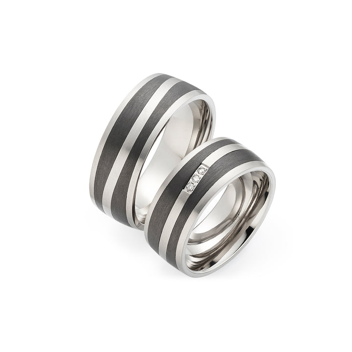 Partnerringe Titan & Carbon – Diamant - CarbonTitan StrongLine | AB4290