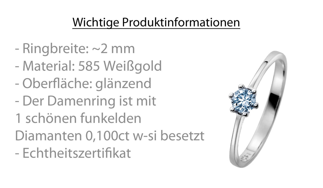 Verlobungsringe  Ocean Sky aus Weißgold mit Blauen Diamant | B-VR-034