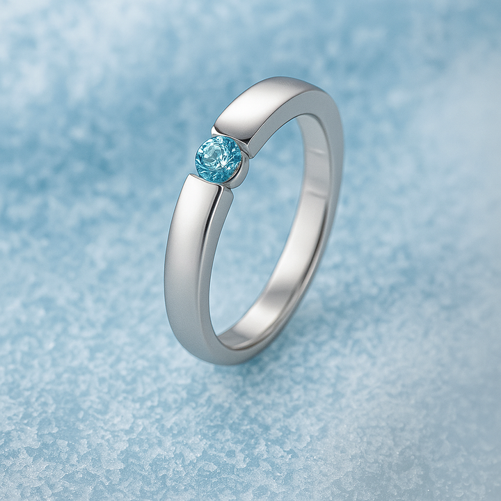 Verlobungsringe  Ocean Sky aus Weißgold mit Blauen Diamant | B-VR-036