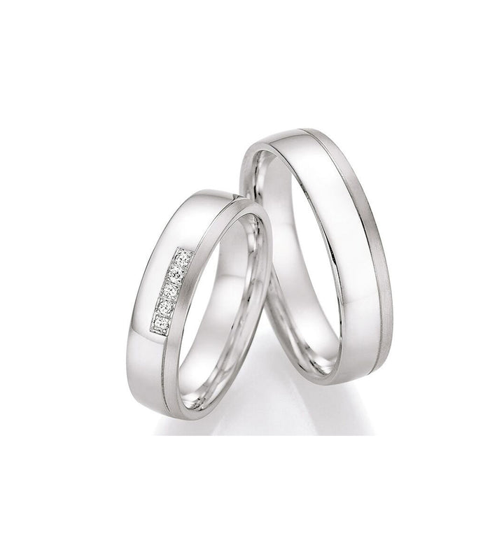Verlobungsringe, Ehe- Partnerringe aus 925 Silber mit Diamant mit  Gravur | CR 55-30010
