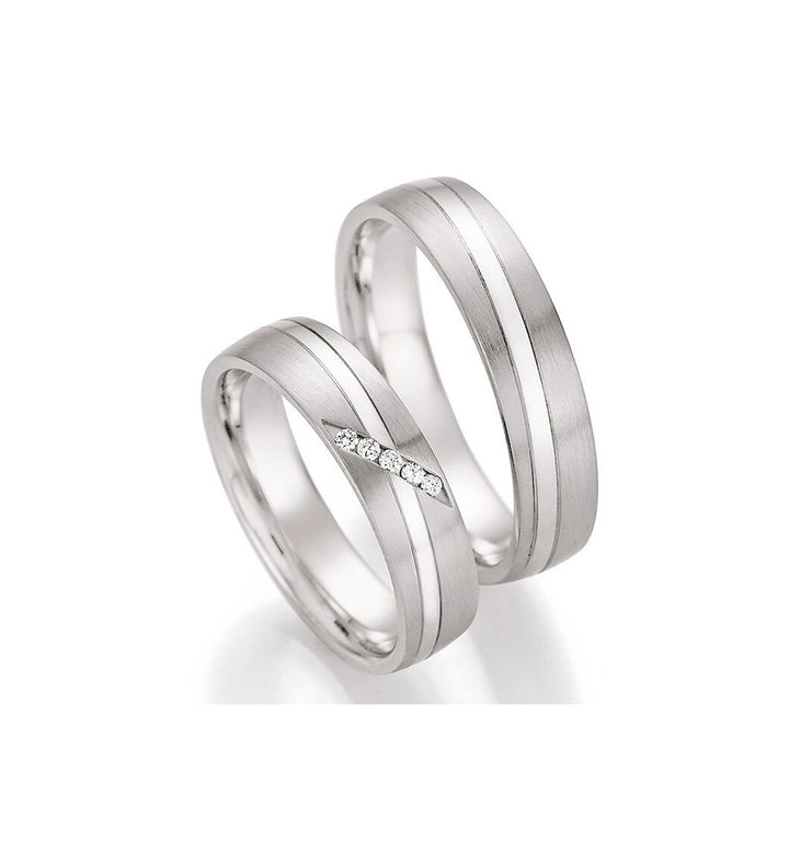 Verlobungsringe, Ehe- Partnerringe aus 925 Silber mit Diamant mit  Gravur | CR 55-30030