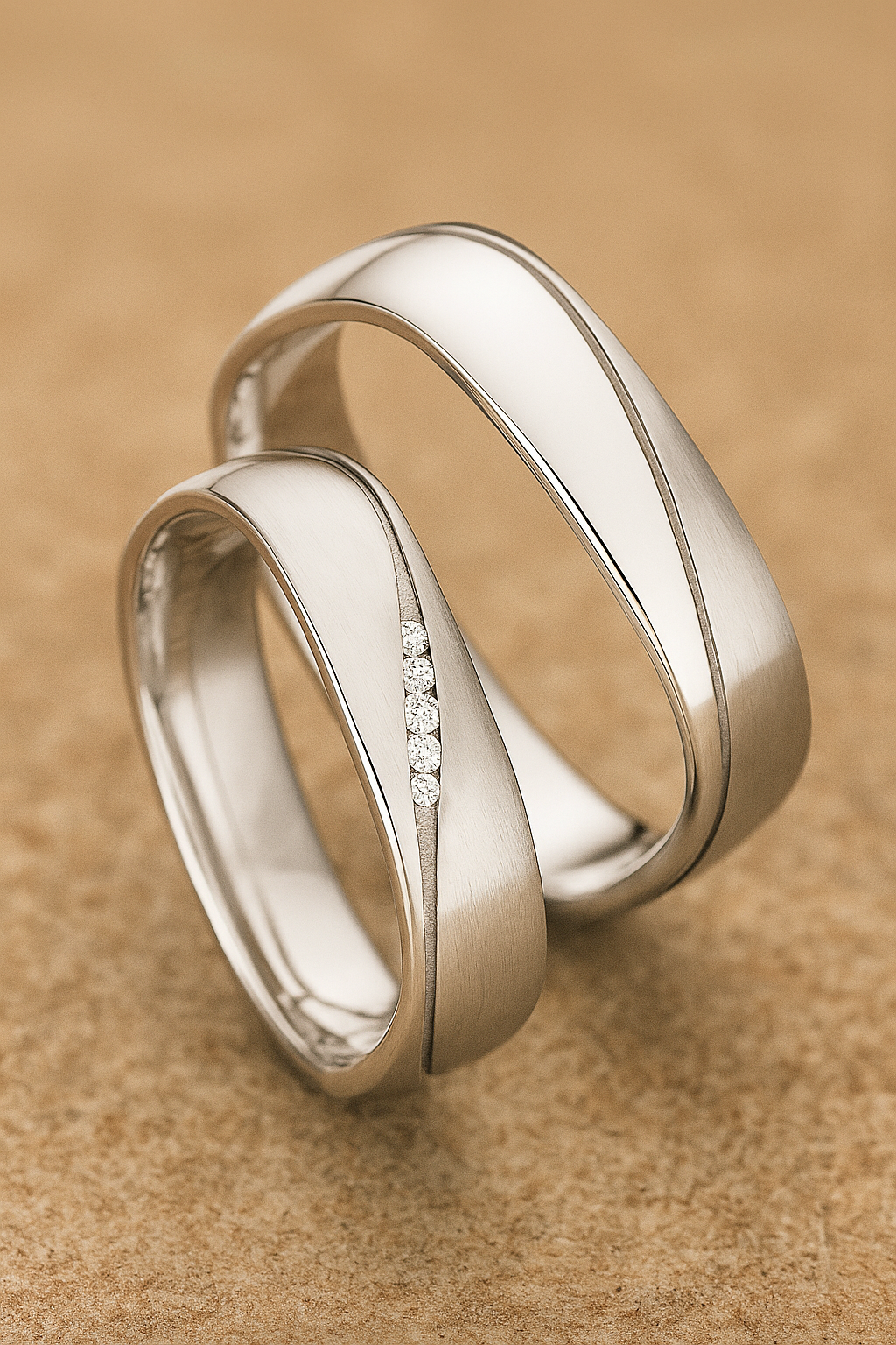 Verlobungsringe, Ehe- Partnerringe aus 925 Silber mit Diamant mit  Gravur | CR 55-30050