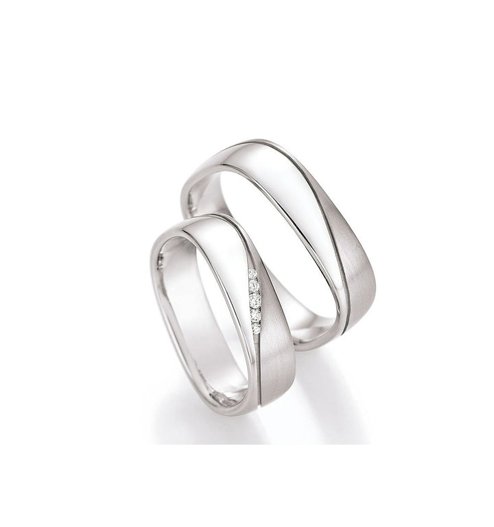 Verlobungsringe, Ehe- Partnerringe aus 925 Silber mit Diamant mit  Gravur | CR 55-30050