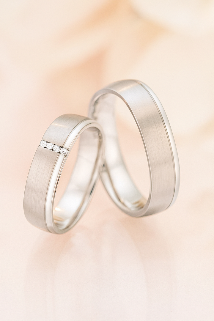 Verlobungsringe, Ehe- Partnerringe aus 925 Silber mit Diamant mit  Gravur | CR 55-30070