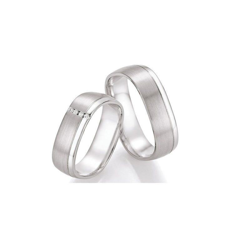 Verlobungsringe, Ehe- Partnerringe aus 925 Silber mit Diamant mit  Gravur | CR 55-30070