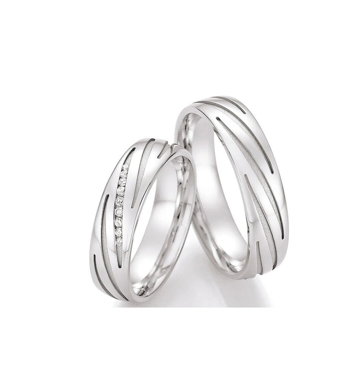 Verlobungsringe, Ehe- Partnerringe aus 925 Silber mit Diamant mit  Gravur | CR 55-30130