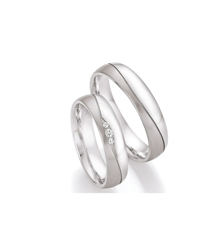 Eheringe aus 925 Silber mit Diamanten – Silberne Einheit | CR 55-30150