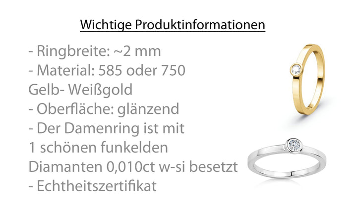 Verlobungsringe  aus Gelb- Weißgold mit Diamant | CR 60-30100