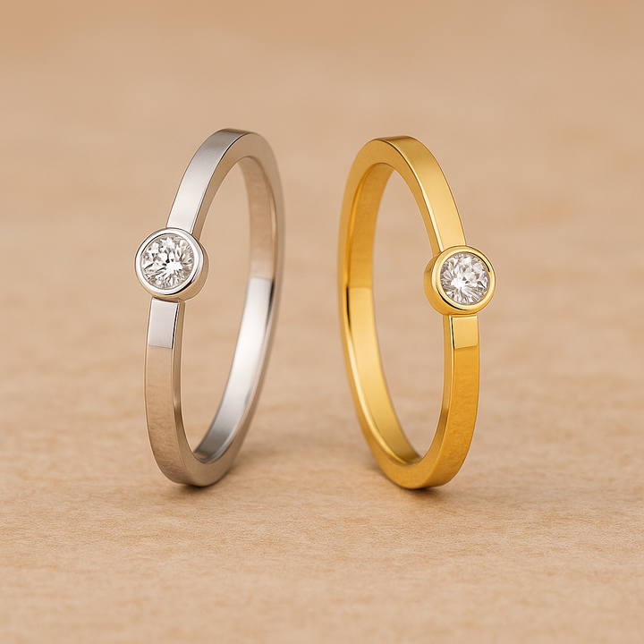 Verlobungsringe  aus Gelb- Weißgold mit Diamant | CR 60-30100