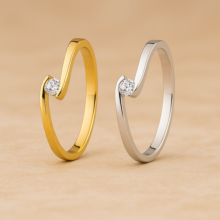 Verlobungsringe  aus Gelb- Weißgold mit Diamant | CR 60-60150