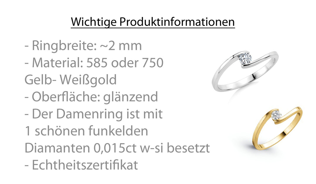 Verlobungsringe  aus Gelb- Weißgold mit Diamant | CR 60-60150