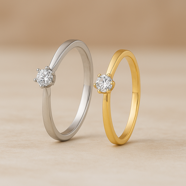 Verlobungsringe  aus Gelb- Weißgold mit Diamant | CR 60-36100