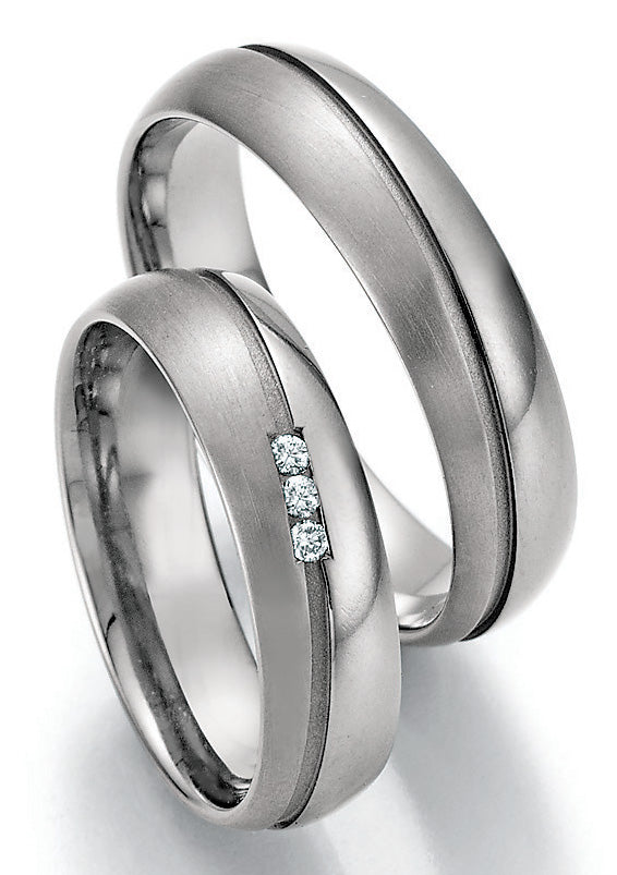Hochzeitsring Titan mit Diamant inkl. Garantie und Gravur 77-20150