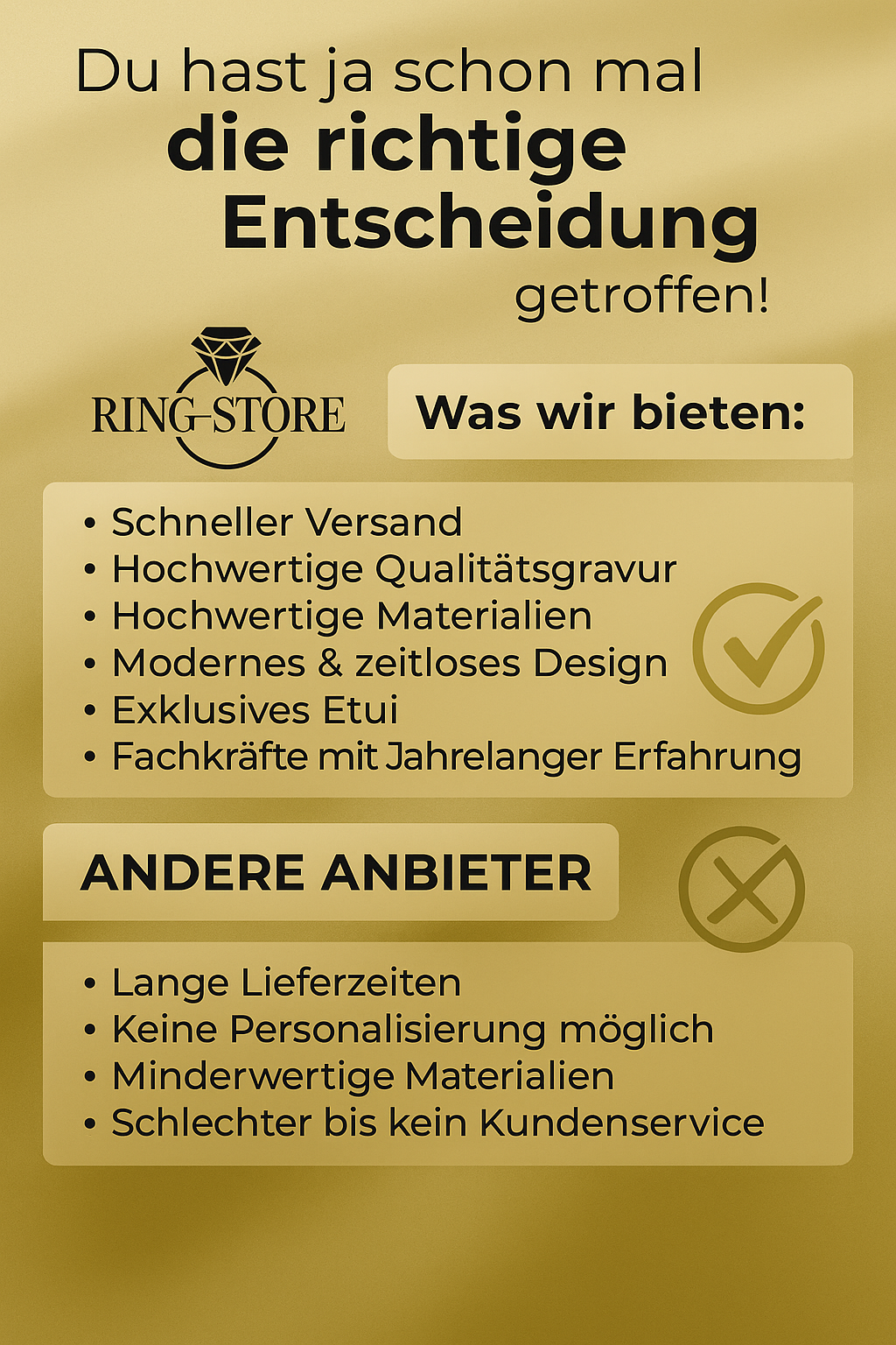 Vorteile und Service beim Kauf von Partnerringen und Eheringen bei Ring-Store