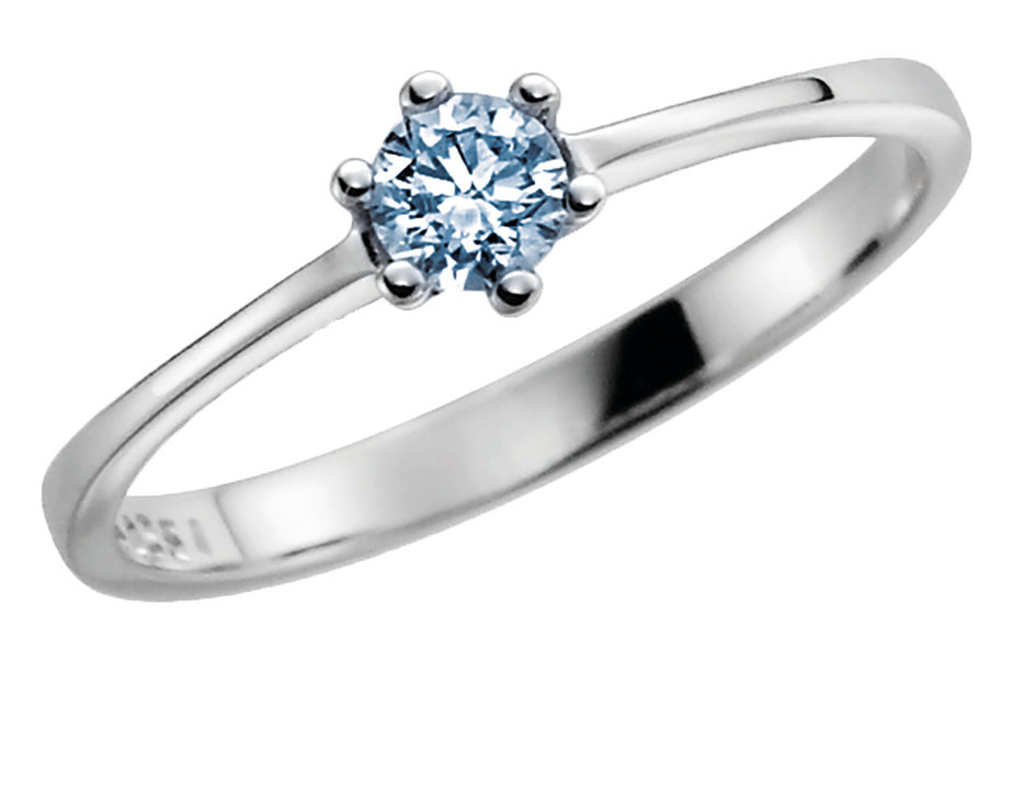 Verlobungsringe  Ocean Sky aus Weißgold mit Blauen Diamant | B-VR-034