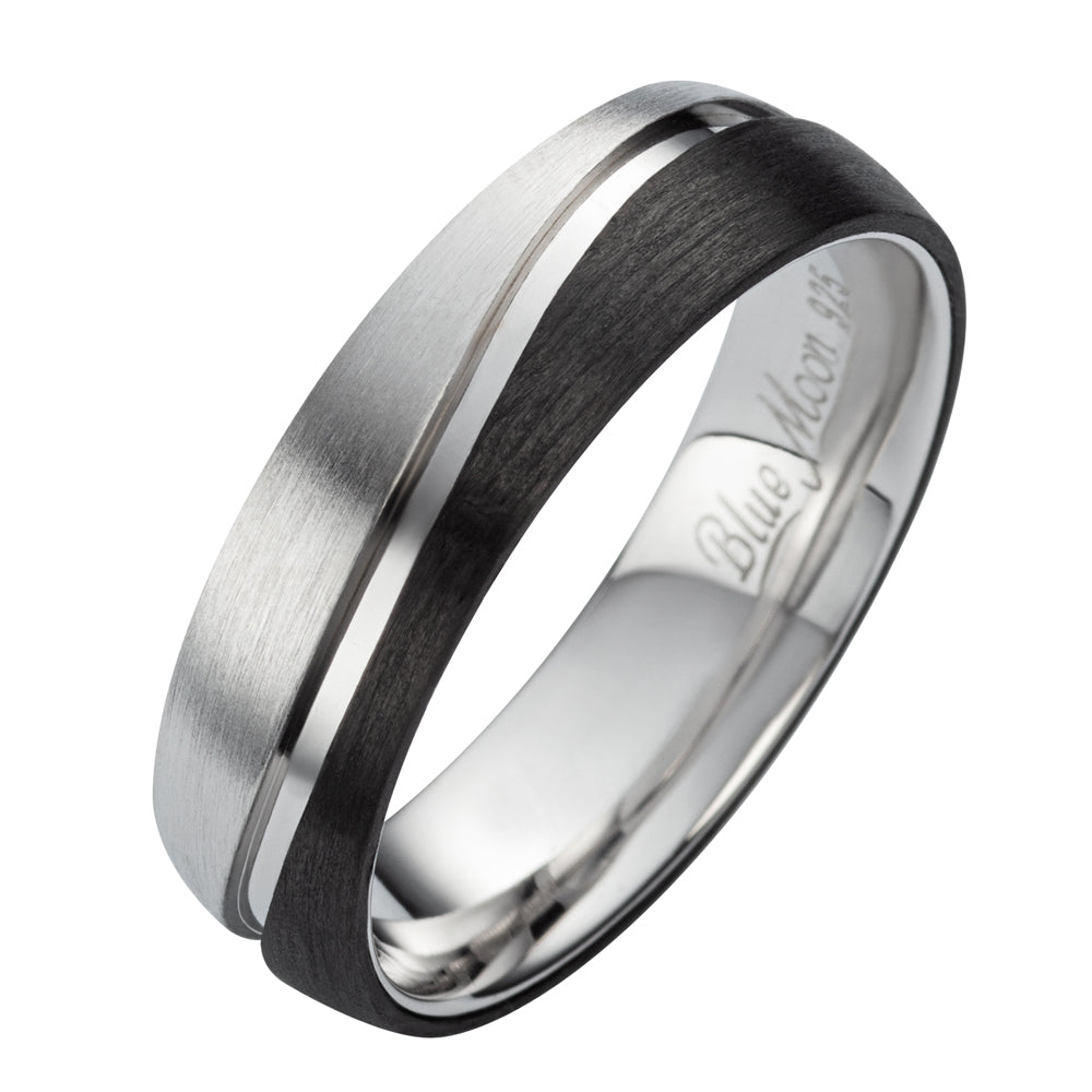 Partnerringe Silber Carbon – SilverCarbon Trio mit Zirkonia | SC 1020