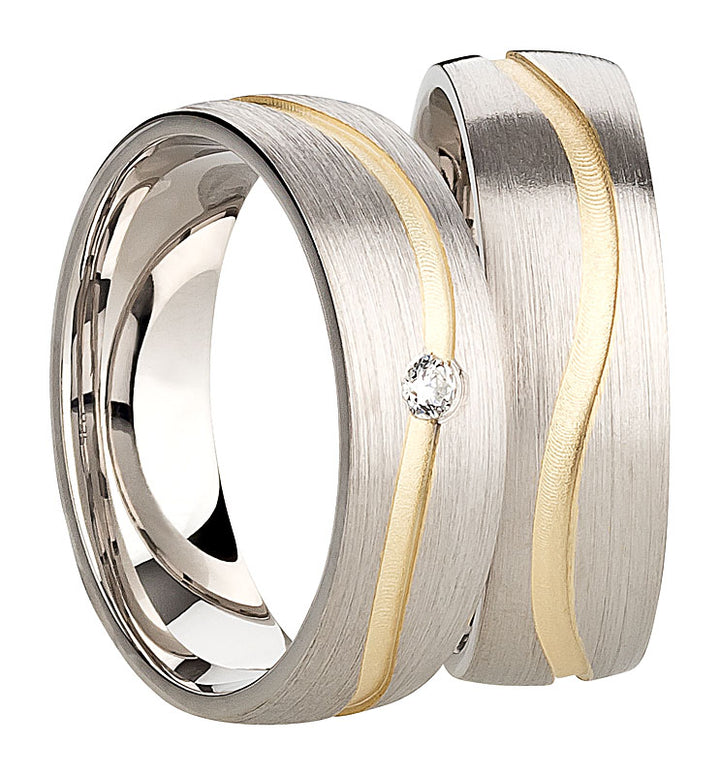 Freundschaftsringe aus 925 Silber mit Zirkonia ink.  Gravur | SR1066
