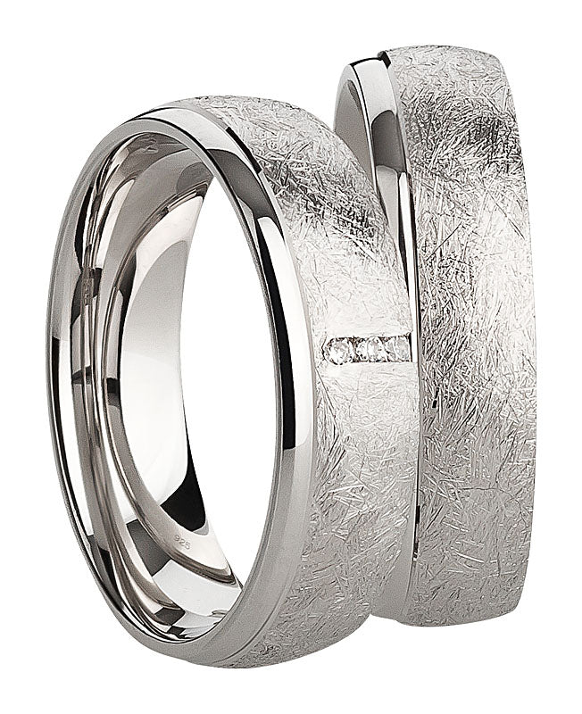Freundschaftsringe aus 925 Silber mit Zirkonia ink.  Gravur | SR1072