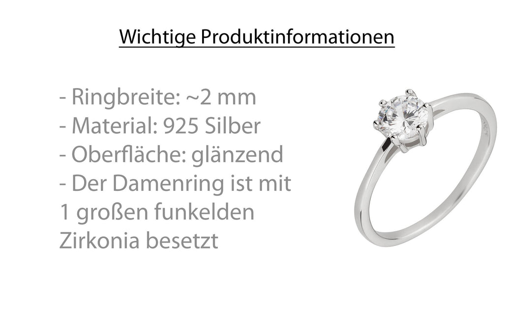 Verlobungsringe aus 925 Silber mit Zirkonia | AB 1436