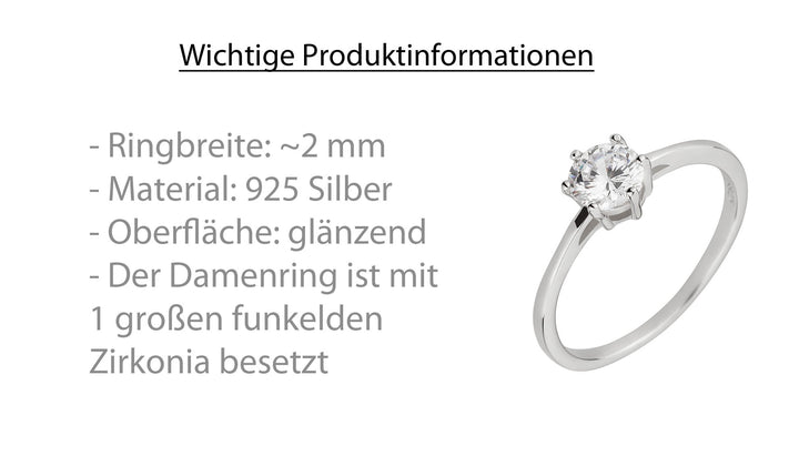 Verlobungsringe aus 925 Silber mit Zirkonia | AB 1436