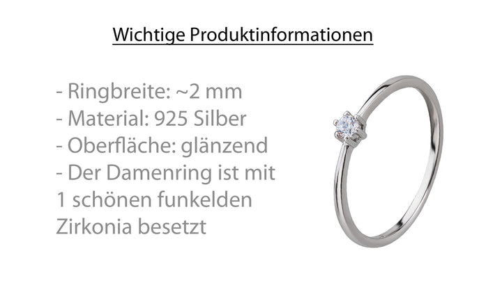 Verlobungsringe aus 925 Silber mit Zirkonia | SR 1897