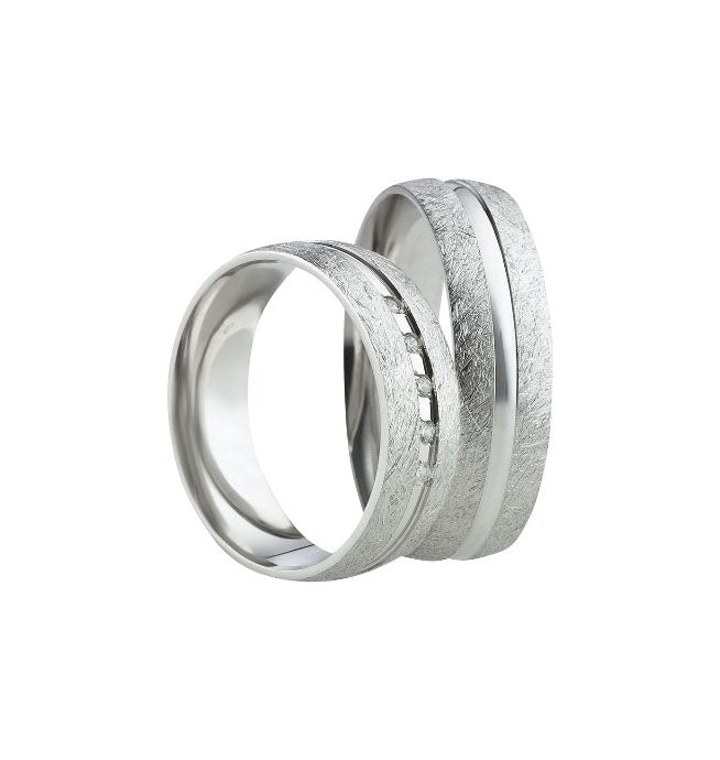 Partnerringe aus 925 Silber mit Zirkonia ink.  Gravur SR28