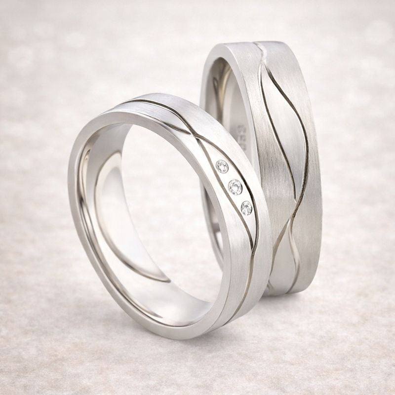 Freundschaftsringe aus 925 Silber mit Zirkonia ink.  Gravur SR90