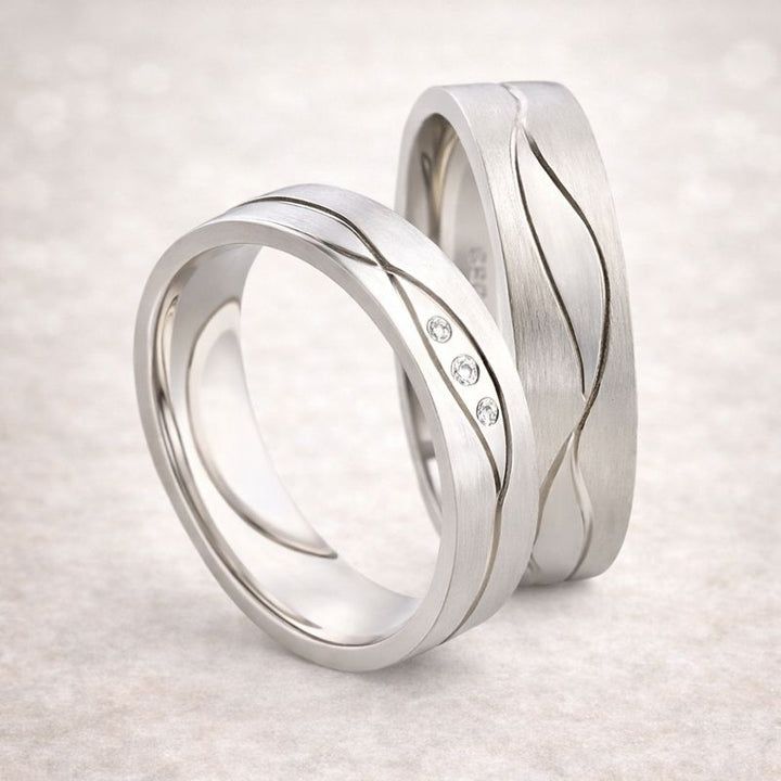 Freundschaftsringe aus 925 Silber mit Zirkonia ink.  Gravur SR90